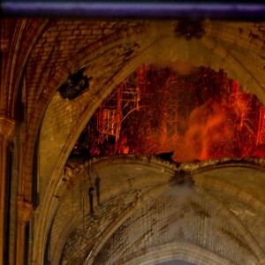 Incendie survenu en la cathédrale Notre-Dame de Paris, France, le 15 avril 2019. © Philippe Wojazer/Pool/Bestimage