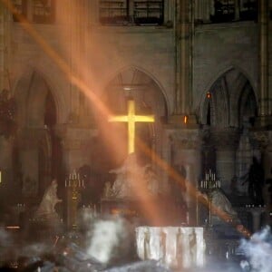 Incendie survenu en la cathédrale Notre-Dame de Paris, France, le 15 avril 2019. © Philippe Wojazer/Pool/Bestimage