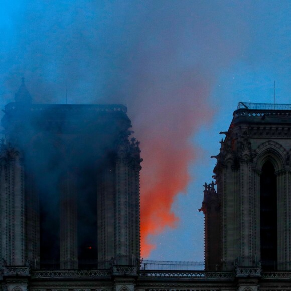 Incendie survenu en la cathédrale Notre-Dame de Paris, France, le 15 avril 2019. © Philippe Wojazer/Pool/Bestimage