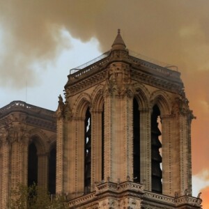 Incendie de la cathédrale Notre-Dame de Paris, le 15 avril 2019. © Stéphane Lemouton/Bestimage