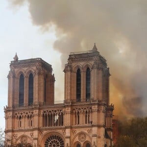 Incendie de la cathédrale Notre-Dame de Paris, le 15 avril 2019. © Stéphane Lemouton/Bestimage