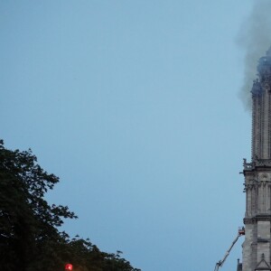 Incendie de la cathédrale Notre-Dame de Paris, le 15 avril 2019. © Stéphane Lemouton/Bestimage