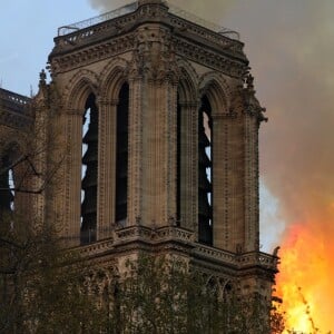 Incendie de la cathédrale Notre-Dame de Paris, le 15 avril 2019. © Stéphane Lemouton/Bestimage