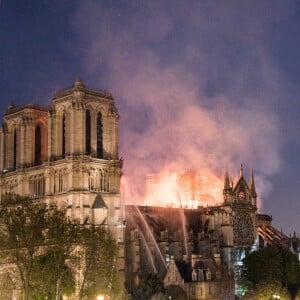 Incendie de la cathédrale Notre-Dame de Paris, Paris, le 15 avril 2019. © Cyril Moreau/Bestimage