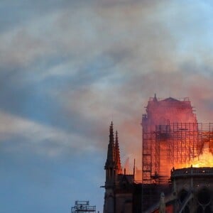 Incendie de la cathédrale Notre-Dame de Paris. Le 15 avril 2019 - Bestimage