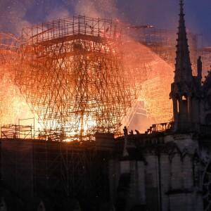 Incendie de la cathédrale Notre-Dame de Paris, Paris, le 15 avril 2019. © Cyril Moreau/Bestimage