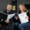 Exclusif - Anthony Dupray, Magalie Madison lors d'un rendez-vous pour la piece " Derniers Baisers " au théâtre de la Grande Comédie à Paris le 18 Avril 2019. © Denis Guignebourg / Bestimage