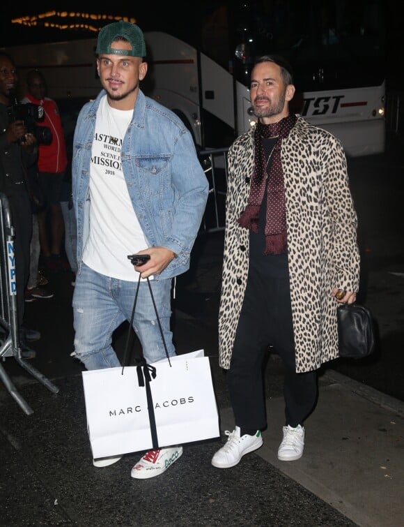 Marc Jacobs et son mari Char Defrancesco - Arrivée et sortie des célébrités à la soirée d'anniversaire de Gigi Hadid sur le thème du jean au restaurant L'Avenue à New York, le 22 avril 2019.