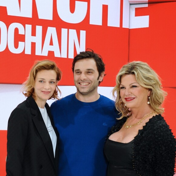 Exclusif - Céline Sallette, Pio Marmai et Jeane Manson - Enregistrement de l'émission "Vivement Dimanche prochain" au studio Gabriel à Paris, présentée par M.Drucker et diffusée le 28 avril 2019 sur France 2. Le 10 avril 2019 © Guillaume Gaffiot / Bestimage