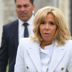 Brigitte Macron - Visite de Giverny. Le 23 avril 2019 © Christian Liewig / Pool / Bestimage