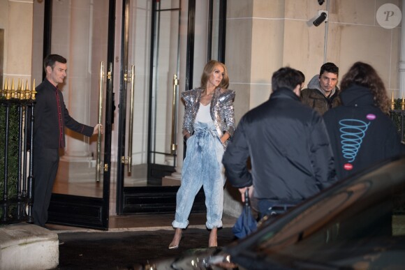 Céline Dion en tournage pour la maison l'Oréal à l'hôtel Plaza Athénée à Paris, France, le 30 janvier 2019.