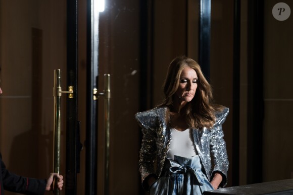 Céline Dion en tournage pour la maison l'Oréal à l'hôtel Plaza Athénée à Paris, France, le 30 janvier 2019.