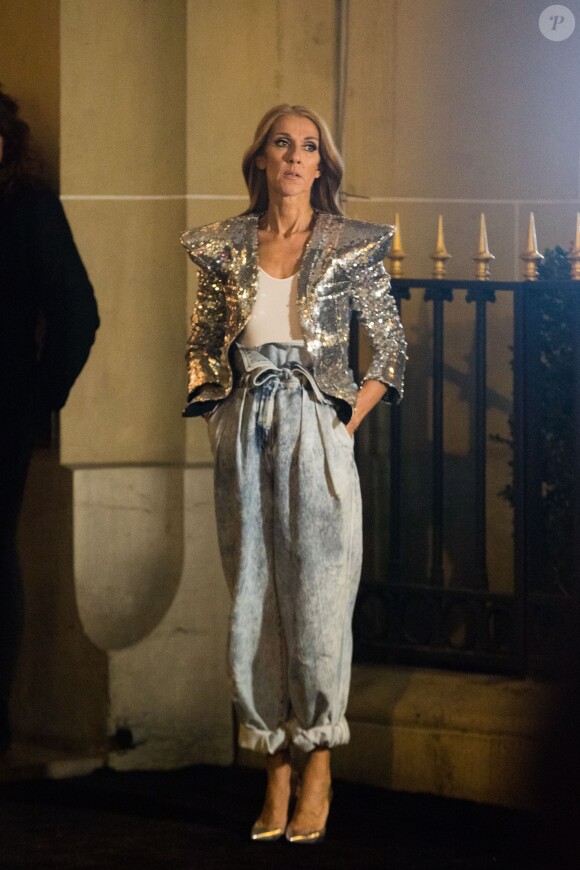 Céline Dion en tournage pour la maison l'Oréal à l'hôtel Plaza Athénée à Paris, France, le 30 janvier 2019.
