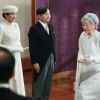 Cérémonie d'abdication de l'empereur Akihito, en présence de l'impératrice Michiko et du nouvel empereur du Japon Naruhito avec sa femme Masako, à Tokyo, le 30 avril 2019