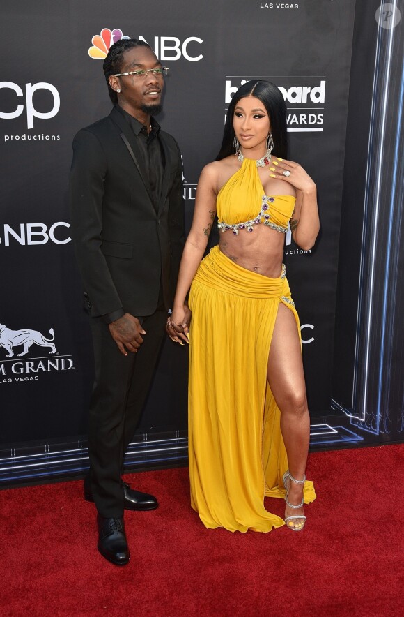Offset et sa compagne Cardi B à la soirée Billboard Music Awards 2019 au MGM Grand Garden Arena à Las Vegas, le 1er mai 2019