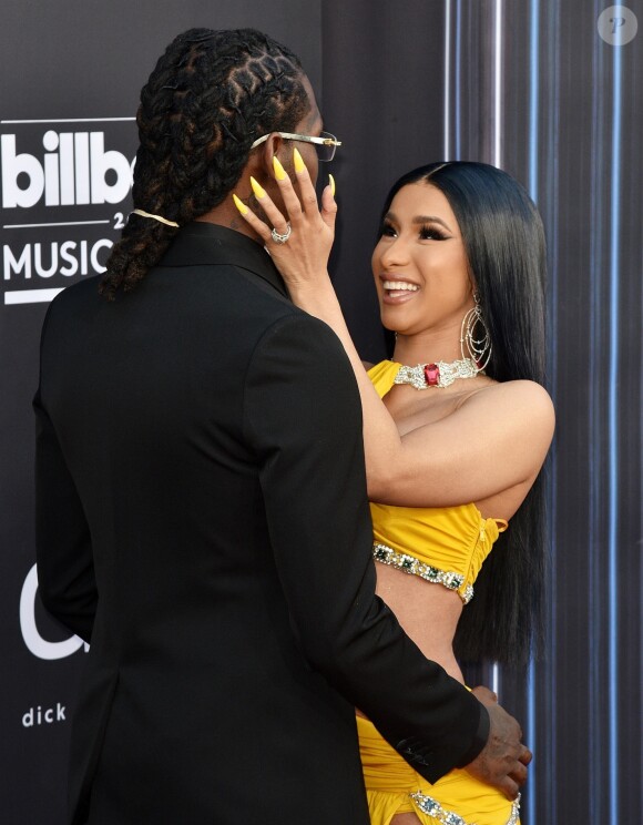 Offset et sa compagne Cardi B à la soirée Billboard Music Awards 2019 au MGM Grand Garden Arena à Las Vegas, le 1er mai 2019