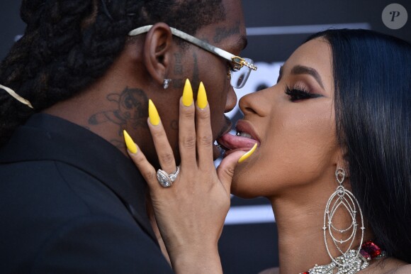 Cardi B et son mari Offset à la soirée Billboard Music Awards 2019 au MGM Grand Garden Arena à Las Vegas, le 1er mai 2019.