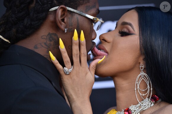 Cardi B et son mari Offset à la soirée Billboard Music Awards 2019 au MGM Grand Garden Arena à Las Vegas, le 1er mai 2019.