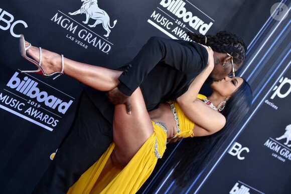 Cardi B et son mari Offset à la soirée Billboard Music Awards 2019 au MGM Grand Garden Arena à Las Vegas, le 1er mai 2019.