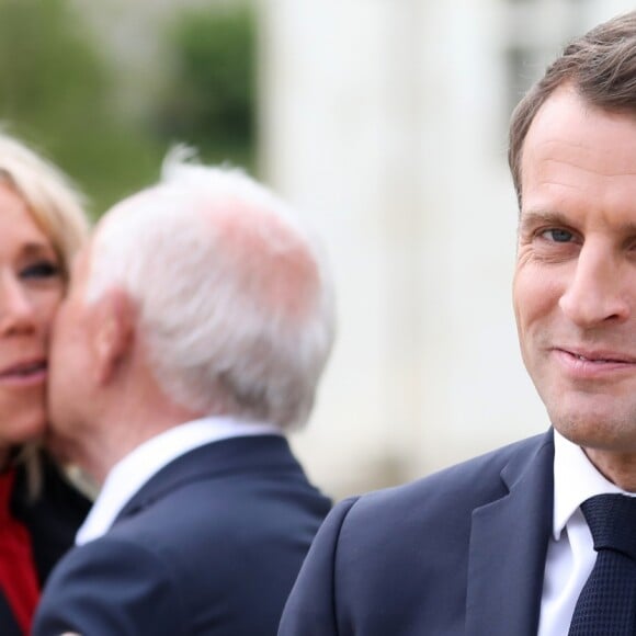 Emmanuel Macron et la première dame Brigitte Macron, le président italien Sergio Mattarella et Laura Mattarella (sa fille) arrivent au Château de Chambord dans le cadre des célébrations du 500e anniversaire de la mort de Léonard de Vinci, Loir-et-Cher, France, le 2 mai 2019.© Stéphane Lemouton / Bestimage