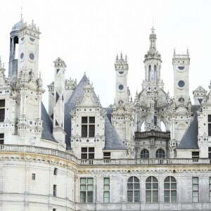 Emmanuel Macron, Brigitte Macron, le président italien Sergio Mattarella et Laura Mattarella (sa fille) au Château de Chambord dans le cadre des célébrations du 500e anniversaire de la mort de Léonard de Vinci, Loir-et-Cher, le 2 mai 2019.© Stéphane Lemouton / Bestimage