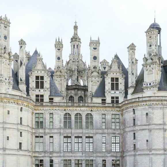 Emmanuel Macron, Brigitte Macron, le président italien Sergio Mattarella et Laura Mattarella (sa fille) au Château de Chambord dans le cadre des célébrations du 500e anniversaire de la mort de Léonard de Vinci, Loir-et-Cher, le 2 mai 2019.© Stéphane Lemouton / Bestimage