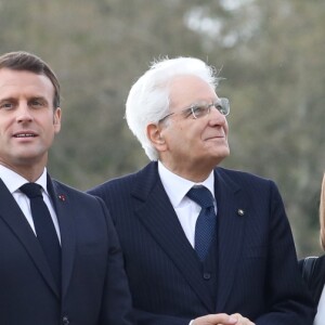 Emmanuel Macron, la première dame Brigitte Macron, le président italien Sergio Mattarella et Laura Mattarella (sa fille) au Château de Chambord dans le cadre des célébrations du 500e anniversaire de la mort de Léonard de Vinci, Loir-et-Cher, le 2 mai 2019.© Stéphane Lemouton / Bestimage