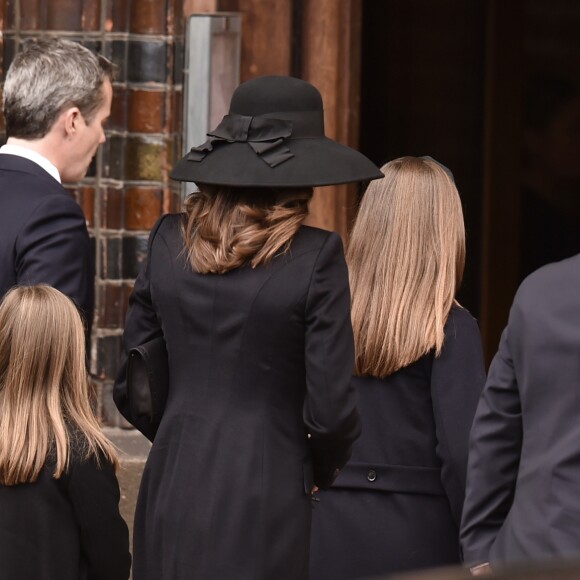 Le prince héritier Frederik de Danemark, la princesse Mary et leurs enfants le prince Christian, la princesse Isabella, le prince Vincent et la princesse Josephine ont assisté le 4 mai 2019 à la cathédrale d'Aarhus aux obsèques de trois des quatre enfants - Alfred, Alma et Agnes - de l'homme d'affaires danois Anders Holch Povlsen, tués à Colombo au Sri Lanka dans les attentats du 21 avril 2019.