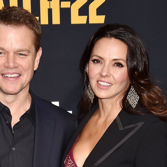 Matt Damon et sa femme Luciana Barroso - Avant-première et soirée de présentation de la nouvelle série Hulu "Catch-22" à Hollywood, Los Angeles, le 7 mai 2019.