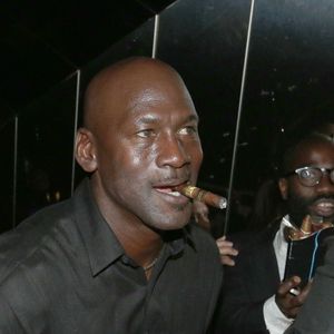 Exclusif - Michael Jordan - De passage à Paris ce week-end pour les 30 ans de sa marque, Michael Jordan a choisi la même boîte de nuit que les joueurs du Stade Français, le VIP Room pour aller faire la fête samedi soir 13 juin 2015.