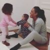 Amel Bent avec ses filles Sofia et Hana sur Instagram, le 19 mars 2018.