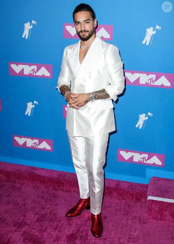 Maluma lors du photocall de la cérémonie des MTV Video Music Awards à New York le 20 août 2018.