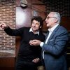 Exclusif - Rencontre gastronomique entre Alain Ducasse et Patrick Bruel pour la création d'un coffret de chocolats à l'huile d'olive. À l'occasion de la fête des Mères, la Manufacture de chocolat Alain Ducasse sortira une recette de ganache à l'huile d'olive provenant de la propriété de Patrick Bruel, le Domaine LEOS à l'Isle-sur-la-Sorgue, maintes fois reconnu et récompensé (trois médailles d'or au Concours Général Agricole). Le coffret est disponible en édition limitée le 3 mai prochain au prix de 36€ pour 21 pièces. Paris, le 24 avril 2019 © Cyril Moreau / Bestimage