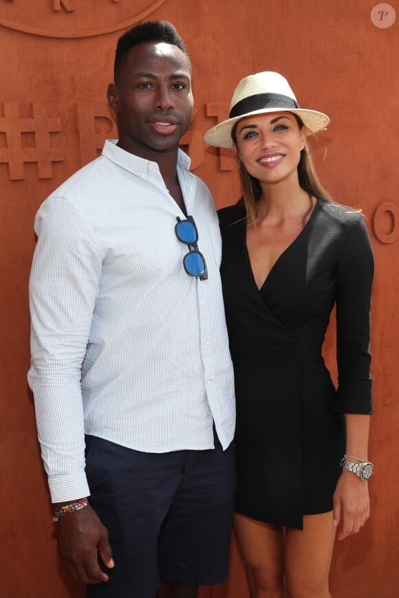 Ariane Brodier et son compagnon Fulgence Ouedraogo au village lors des internationaux de tennis de Roland Garros à Paris le 5 juin 2017. © Cyril Moreau / Dominique Jacovides / Bestimage