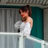 Exclusif - Nabilla Benattia enceinte et son mari Thomas Vergara au balcon de l'hôtel Martinez lors du 72ème Festival International du Film de Cannes, le 17 mai 2019.