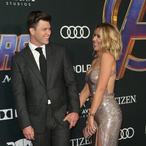 Scarlett Johansson et son compagnon Colin Jost - Avant-première du film "Avengers : Endgame" à Los Angeles, le 22 avril 2019.