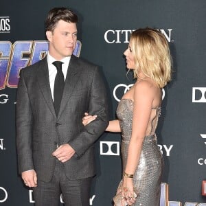 Scarlett Johansson et son compagnon Colin Jost - Avant-première du film "Avengers : Endgame" à Los Angeles, le 22 avril 2019.