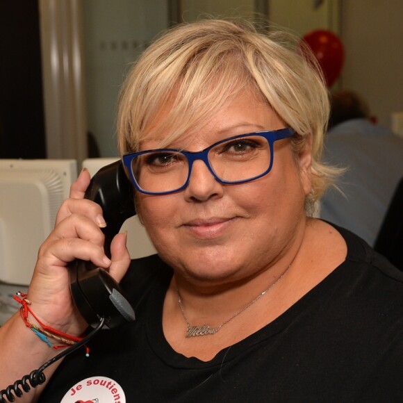 Laurence Boccolini lors de la 13ème édition du Charity Day dans la salle des marchés d'Aurel BGC dans le quartier de la Bourse à Paris le 11 septembre 2017. © Veeren / Bestimage