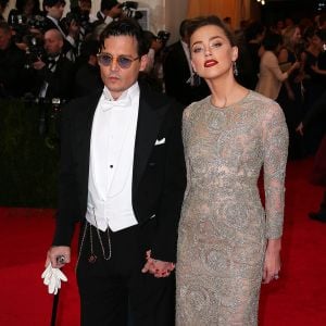 Johnny Depp et son ex-fiancée Amber Heard - Soirée du Met Ball / Costume Institute Gala 2014: "Charles James: Beyond Fashion" à New York, le 5 mai 2014.