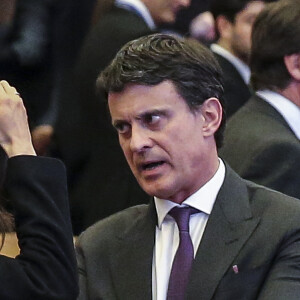 Ines Arrimadas et Manuel Valls lors de la soirée des Prix du Royaume d'Espagne pour les entreprises (Premio Reino de España a la Trayectoria Empresarial) à l'école de commerce Institut d'études supérieures de commerce (IESE) de Barcelone, Espagne, le 25 février 2019.