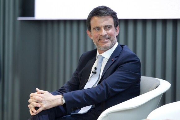 Manuel Valls participe à une conférence sur "le futur de l'Europe, France et Espagne et la mondialisation" à l'université de Madrid le 19 avril 2018