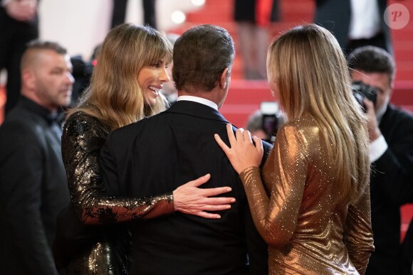 Sylvester Stallone, sa femme Jennifer Flavin et sa fille Sistine - Montée des marches du film "Rambo : First Blood" lors du 72ème Festival International du Film de Cannes. Le 24 mai 2019 © Jacovides-Moreau / Bestimage