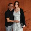 Brahim Asloum et sa compagne (enceinte) au village lors des internationaux de tennis de Roland Garros à Paris le 27 mai 2019. © Dominique Jacovides / Bestimage