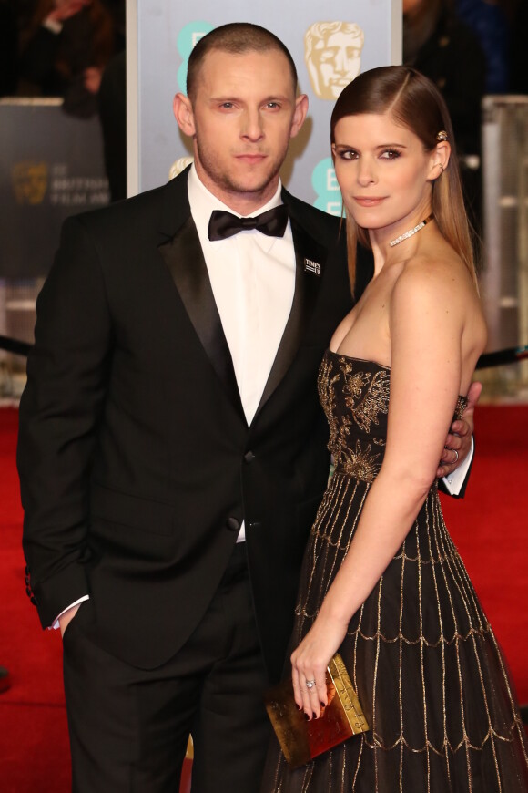 Kate Mara et son mari Jamie Bell - Arrivée des stars à la 71ème cérémonie des British Academy Film Awards (BAFTA) au Royal Abert Hall à Londres, le 18 février 2018