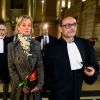 Delphine Boël s'est présentée aux plaidoiries à la Cours d'Appel du tribunal de Bruxelles dans l'affaire qui l'oppose au roi Albert II le 28 mars 2019. Elle assiste à l'audience qui l'oppose au Roi Albert II.
