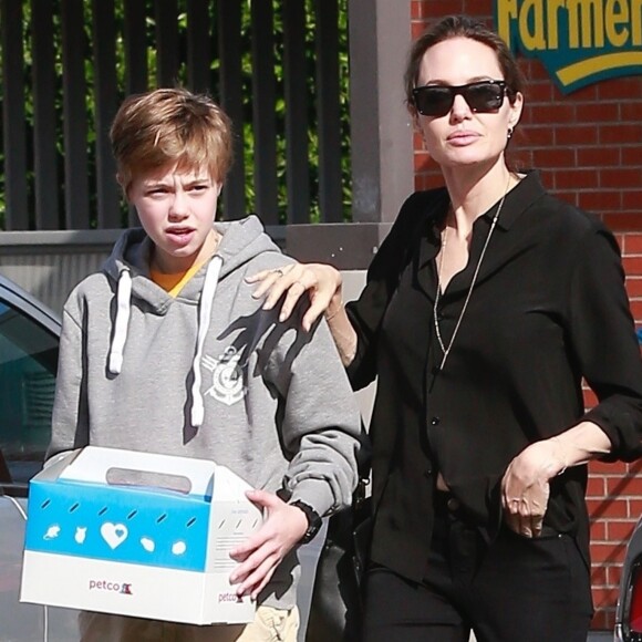 Angelina Jolie et sa fille Shiloh sont allées acheter un chiot dans une animalerie à Los Angeles le 26 janvier 2019.