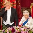  Donald Trump et la reine Elizabeth II lors du dîner de gala donné le 3 juin 2019 au palais de Buckingham par la monarque en l'honneur de la visite officielle du président américain et son épouse Melania Trump. 
