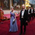 La comtesse de Wessex et le chancelier du duché de Lancaster, David Lidington, au palais de Buckingham le 3 juin 2019 pour le dîner de gala donné par la reine Elizabeth II en l'honneur de la visite officielle du président américain Donald Trump et son épouse Melania.