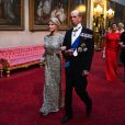 Kellyanne Conway et le duc de Kent au palais de Buckingham le 3 juin 2019 pour le dîner de gala donné par la reine Elizabeth II en l'honneur de la visite officielle du président américain Donald Trump et son épouse Melania.