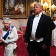 La reine Elizabeth II et le président américain Donald Trump au palais de Buckingham le 3 juin 2019 pour le dîner de gala donné par la monarque en l'honneur de la visite officielle du couple présidentiel.